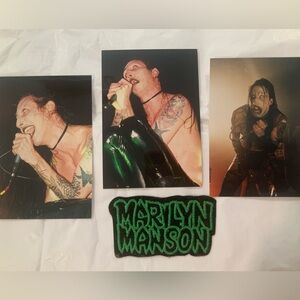 Vintage 3 Candid Original Rock & Roll Concert Photos Marilyn Manson PATCH